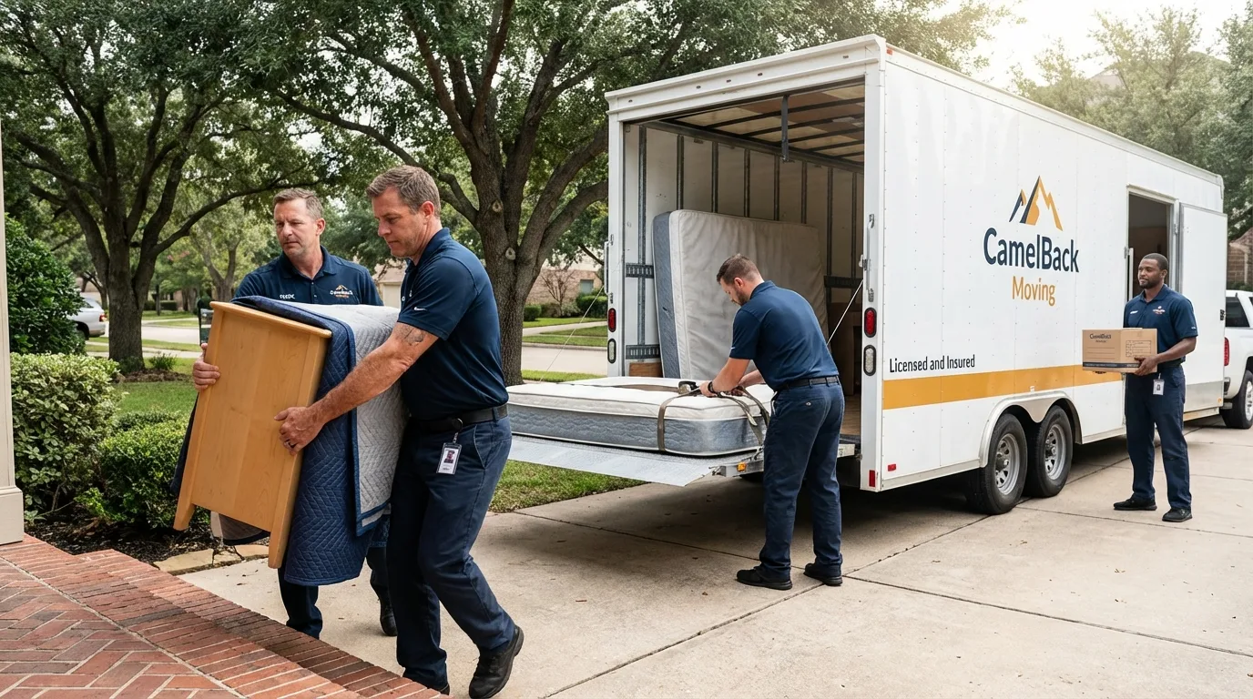 Crew loading residential truck for cross-state move from Guthrie, KY