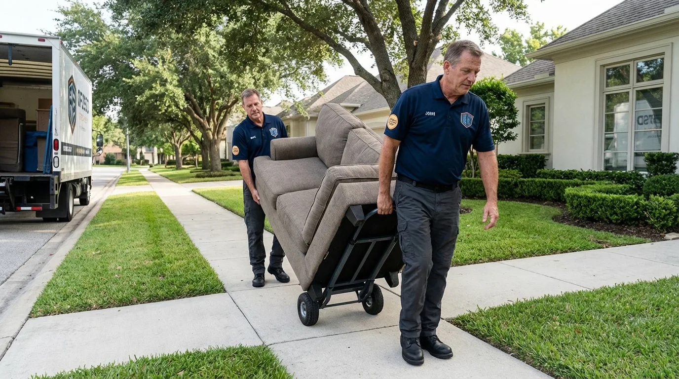 Local residential moving crew loading furniture in Guthrie, KY